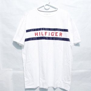 Tommy Hilfiger Mens Big Logo T Shirt White Size XL